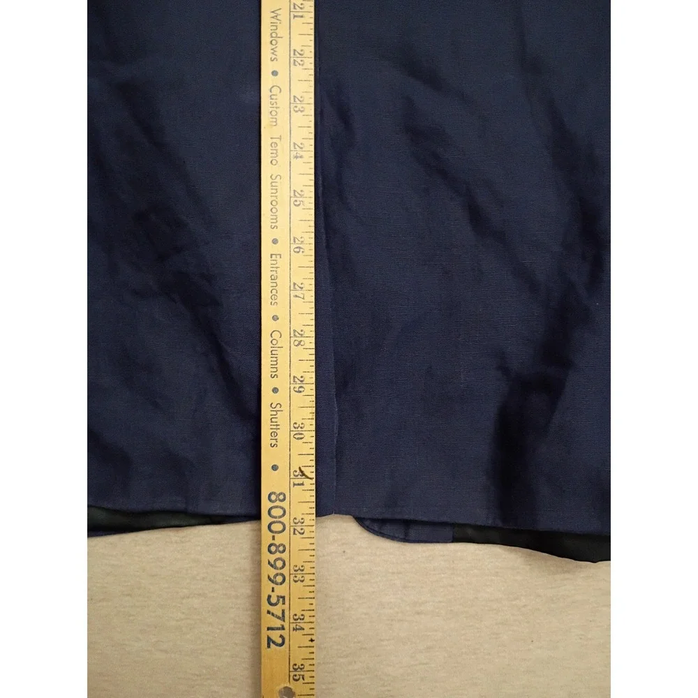 Lauren Ralph Lauren Mens 44L Navy Blue 100% Linen 2-Button Blazer Sport Coat